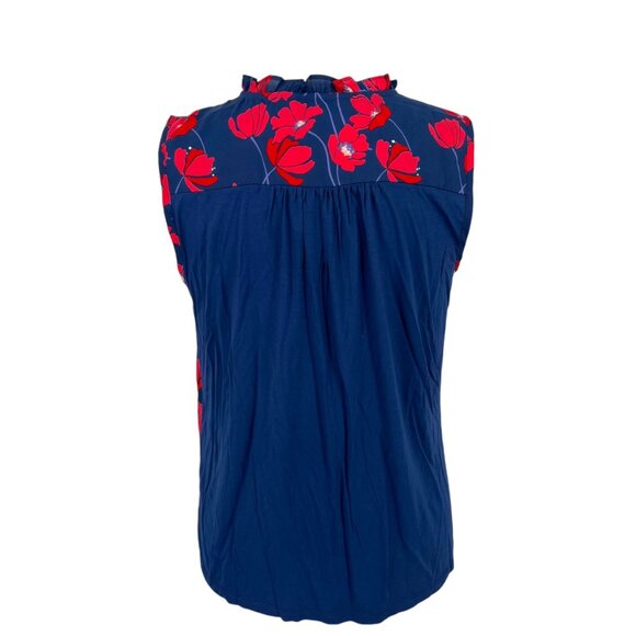 41 Hawthorn Floral Sleeveless Blouse Blue Red Size Petite Small NWT - Picture 5 of 8